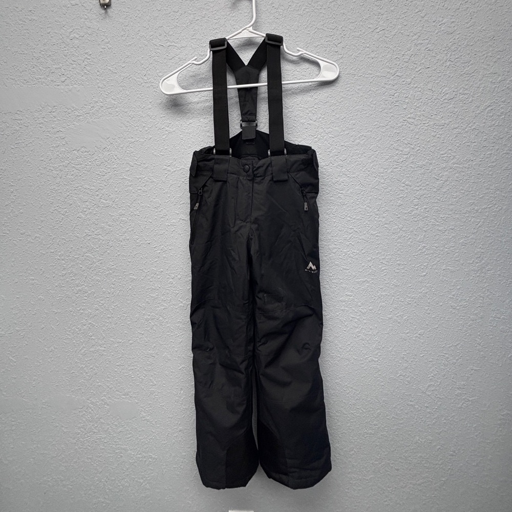 McKinley AQUABASE Kids 8yo Black Ski Bib / Snow Pants w Adjustable Straps, EUC